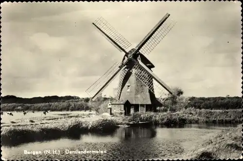 Ak Bergen aan Zee Nordholland Niederlande, Damlandermolen