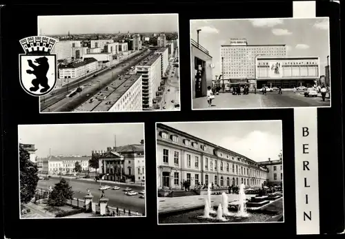 Ak Berlin Mitte, Karl-Max-Allee, Hotel Berolino und Kino International, Operncafe