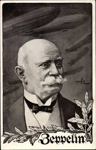 Künstler Ak Ferdinand Graf von Zeppelin, Portrait, Deutscher Luftflotten Verein