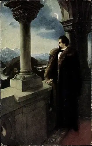 Künstler Ak Leeke, F., König Ludwig II. von Bayern, Der Einsame