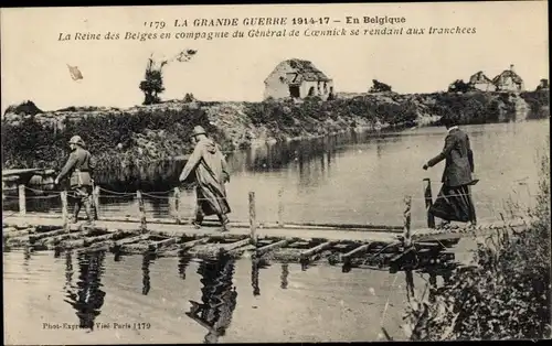 Ak Belgique, Grande Guerre 1917, La Reine des Belges, General de Ceuninck