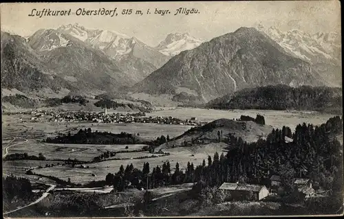 Ak Oberstdorf im Oberallgäu, Panorama vom Ort