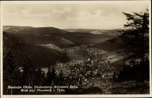 Ak Manebach Ilmenau in Thüringen, Deutsche Hütte, Heidenberg, Allvaters Ruhe