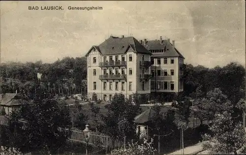 Ak Bad Lausick in Sachsen, Blick auf Genesungsheim, Gartenanlagen