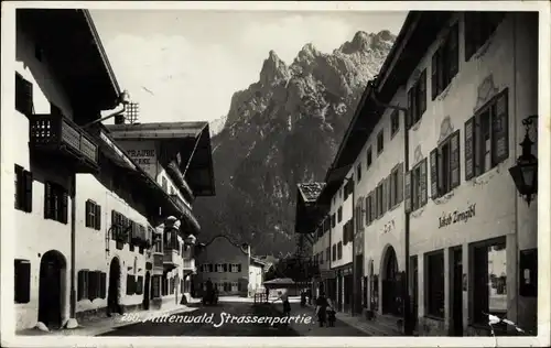 Ak Mittenwald Bayern, Straßenpartie, Ort, Haus Jakob Zirngibl