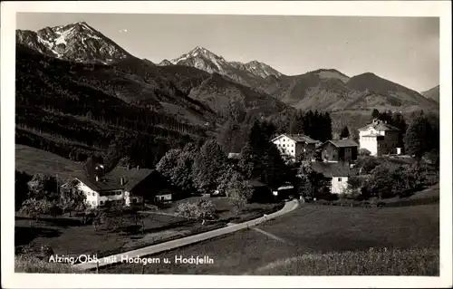 Ak Alzing Siegsdorf in Oberbayern, Hochgern und Hochfelln