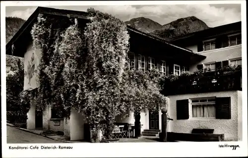 Ak Ramsau im Berchtesgadener Land Oberbayern, Konditorei-Cafe Dietrich