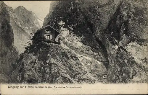 Ak Hammersbach Grainau, Höllentalklamm, Eingang