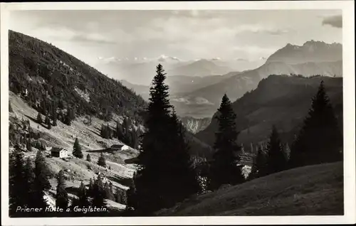 Ak Aschau am Chiemgau, Blick vom Berg auf die Priener Hütte am Geigelstein