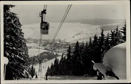 Ak Oberwiesenthal im Erzgebirge, Fichtelberg, Schwebebahn