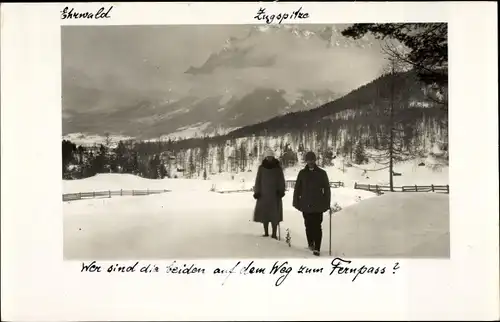 Ak Zugspitze, Ehrwald, Panorama im Winter