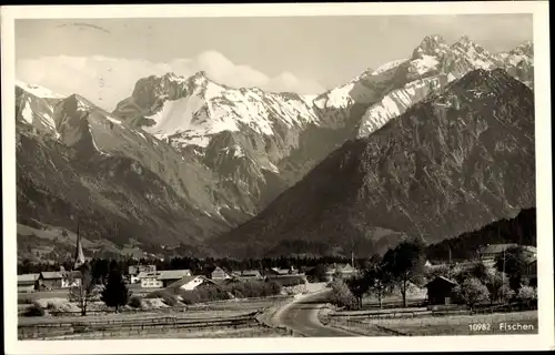 Ak Fischen im Allgäu Schwaben, Panorama vom Ort