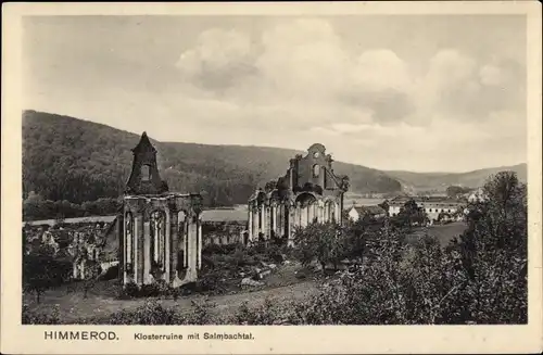 Ak Himmerod Großlittgen in der Eifel, Klosterruine mit Salmbachtal