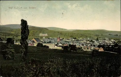 Ak Wittlich in der Eifel, Blick von Süden über den Ort