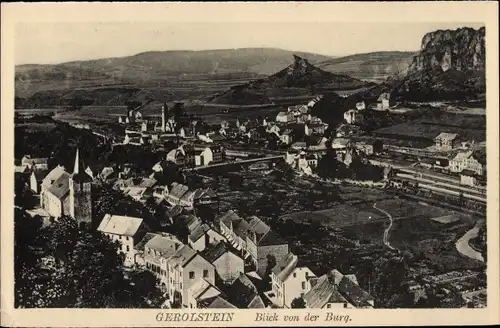 Ak Gerolstein in der Eifel, Blick von der Burg auf die Stadt