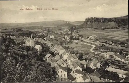 Ak Gerolstein in der Eifel, Blick von der Burg auf den Ort