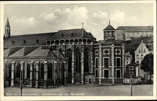 Ak Cornelimünster Kornelimünster Aachen, Abteikirche und alte Pfarrkirche