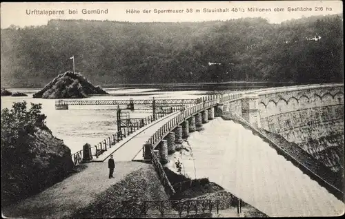 Ak Gemünd an der Urft Schleiden in der Eifel, Urfttalsperre