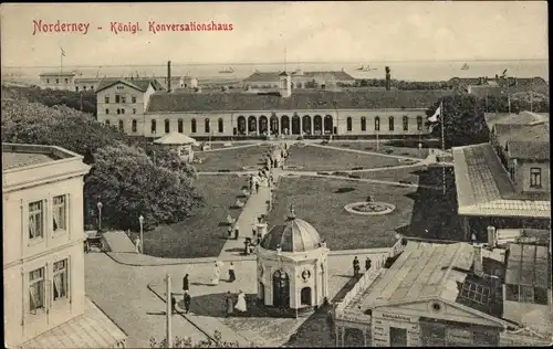 Ak Norderney in Ostfriesland, Königl. Konversationshaus, Parkanlage