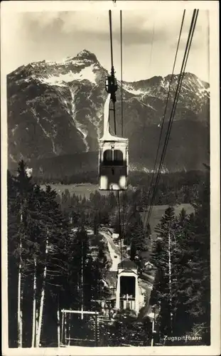 Ak Zugspitze, Blick aus Zugspitzbahn aufs Gebirge