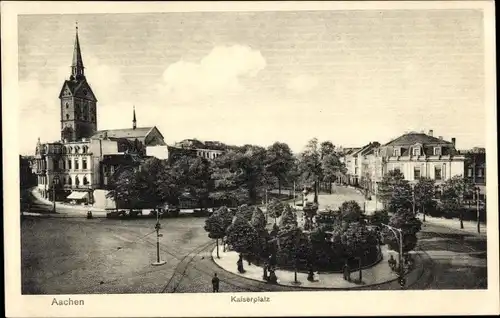 Ak Aachen in Nordrhein Westfalen, Kaiserplatz, Kirche, Denkmal