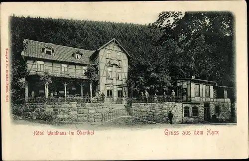 Ak Oker Goslar am Harz, Hotel Waldhaus im Okertal