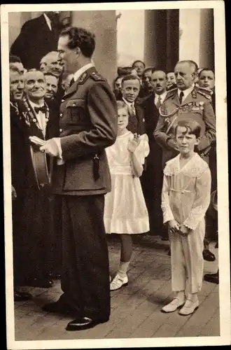 Ak Brüssel Laeken, König Leopold III von Belgien, Empfang von Arbeitern