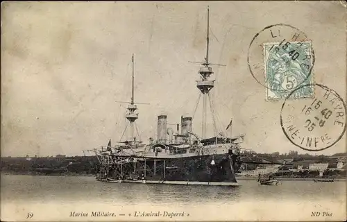 Ak Französisches Kriegsschiff L'Amiral Duperre, Marine Militaire