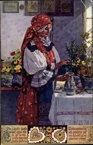 Künstler Ak Frolka, A., Frauen in tschechischer Tracht