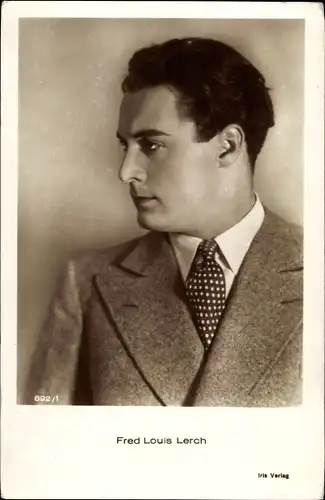 Ak Schauspieler Fred Louis Lerch, Seitenportrait, Amag Iris Verlag 892/1