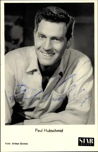 Ak Schauspieler Paul Hubschmid, Portrait, Star Revue, Autogramm