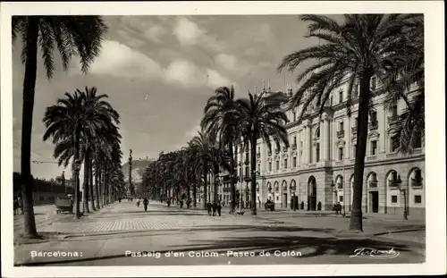 Ak Barcelona Katalonien Spanien, Paseo de Colon