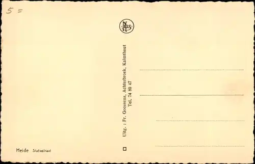 Ak Heide Kalmthout Flandern Antwerpen, Statiestraat