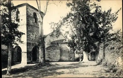 Ak Villanueva Cangas de Onís Asturias, Monasterio de San Pedro de Villanueva, Kloster