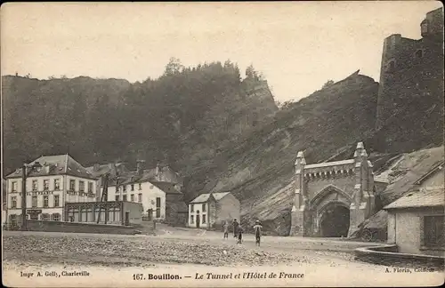 Ak Bouillon Wallonien Luxemburg, Le Tunnel et l'Hotel de France