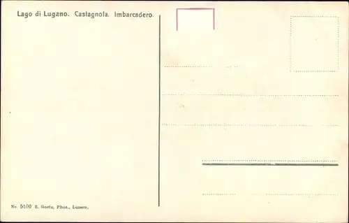 Ak Castagnola Cassarate Lugano Kt Tessin, Imbarcadero