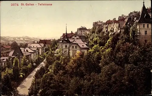 Ak Sankt Gallen Stadt Schweiz, Tellstraße