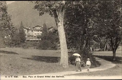 Ak Bex Kanton Waadt, Parc et Grand Hotel des Salines