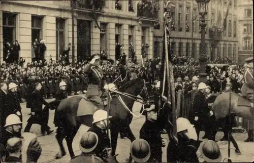 Ak Bruxelles Brüssel, L'Avènement du Roi Léopold III, Palais de la Nation