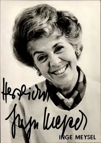 Ak Schauspielerin Inge Meysel, Portrait, Autogramm