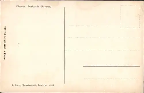 Ak Disentis Mustér Kt. Graubünden Schweiz, Dorfpartie Raveras