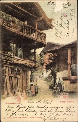 Ak Schweiz, Schweizerdorf, Bewohner