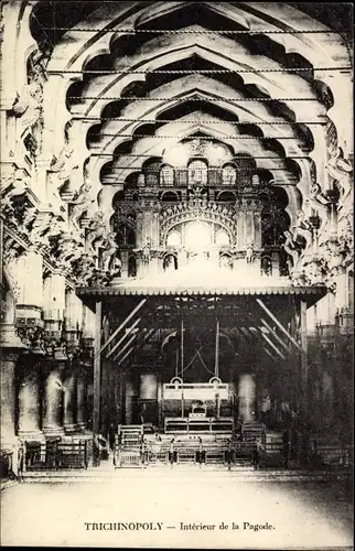 Ak Tiruchirappalli Trichinopoly Indien, Interieur de la Pagode
