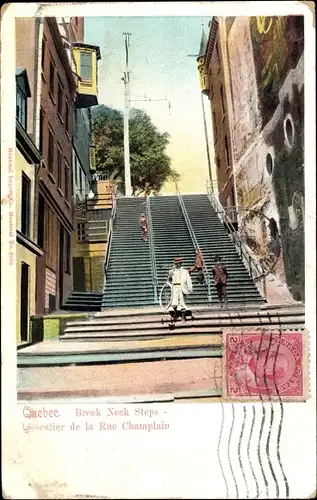 Ak Québec, Break Neck Steps, L'escalier de la Rue Champlain