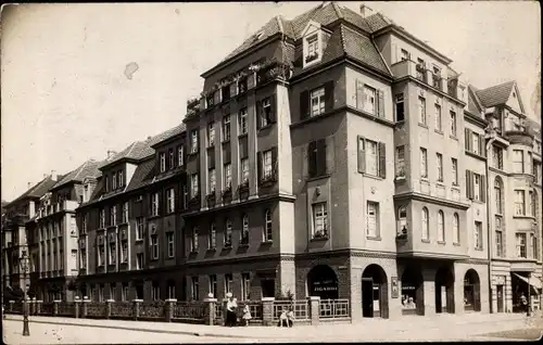 Foto Ak Berlin Lankwitz? Oberschöneweide? Siemensstraße, Eckgebäude, Geschäft