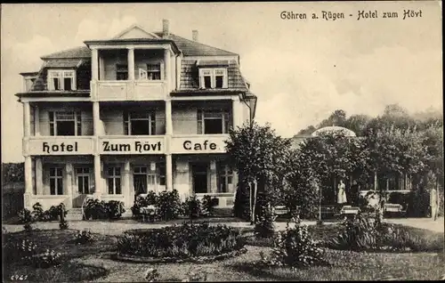 Ak Ostseebad Göhren auf Rügen, Hotel zum Hövt, Cafe, Garten