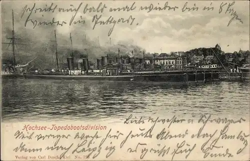 Ak Deutsches Kriegsschiff, Hochsee Torpedobootsdivision