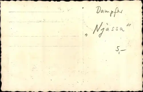 Foto Ak Deutsche Ost Afrika Linie, Dampfschiff Njassa im Hafen, DOAL
