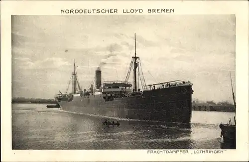 Ak Norddeutscher Lloyd Bremen, Frachtdampfer Lothringen