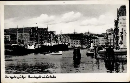 Ak Kaliningrad Königsberg Ostpreußen, Hundegatt mit Lastadie